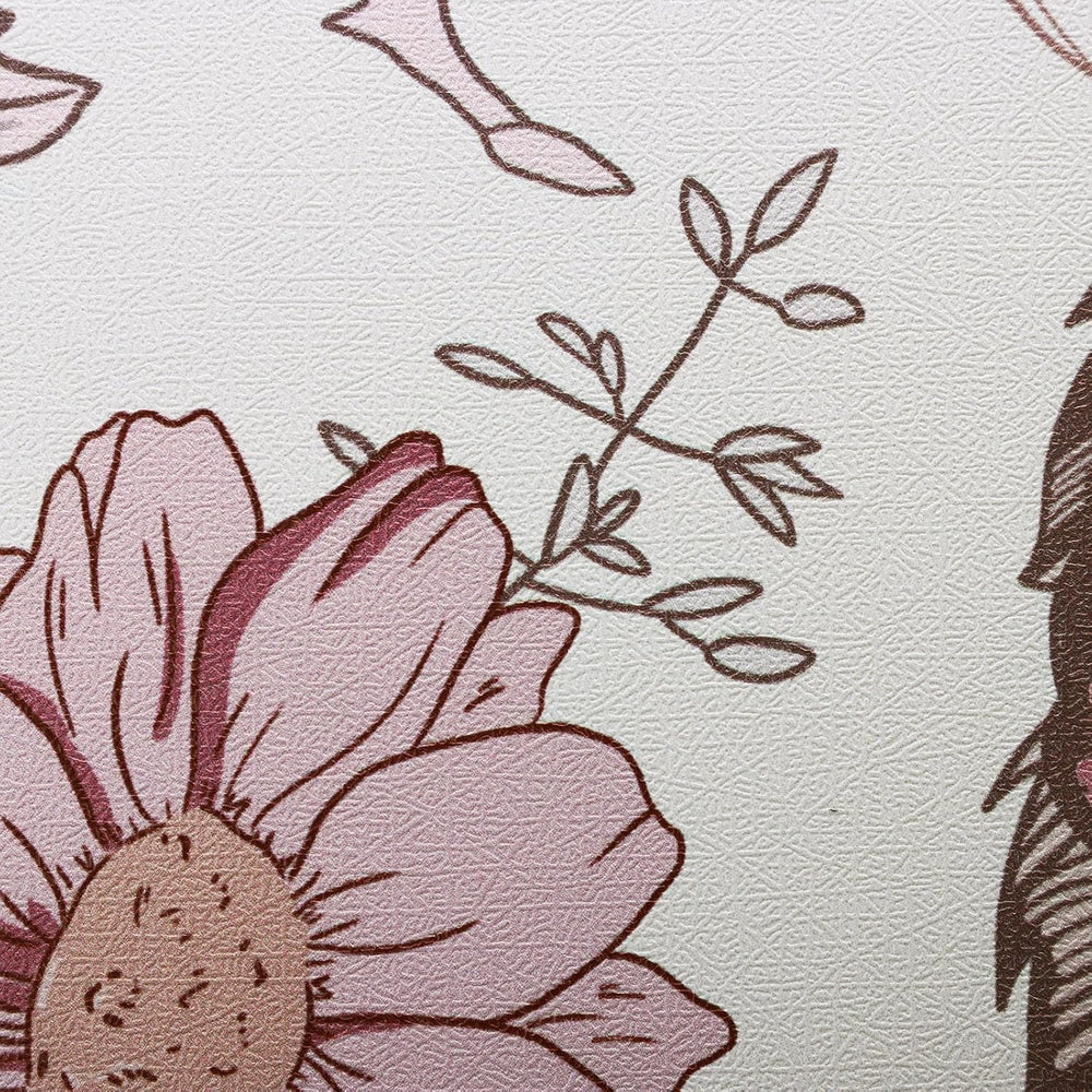 Hopepak Pink Floral Peel and Stick Wallpaper, 16.1" x 394"