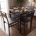 KEIKI 5-Piece Kitchen Dinner Table Set for 4 Dining with Storage, Grey