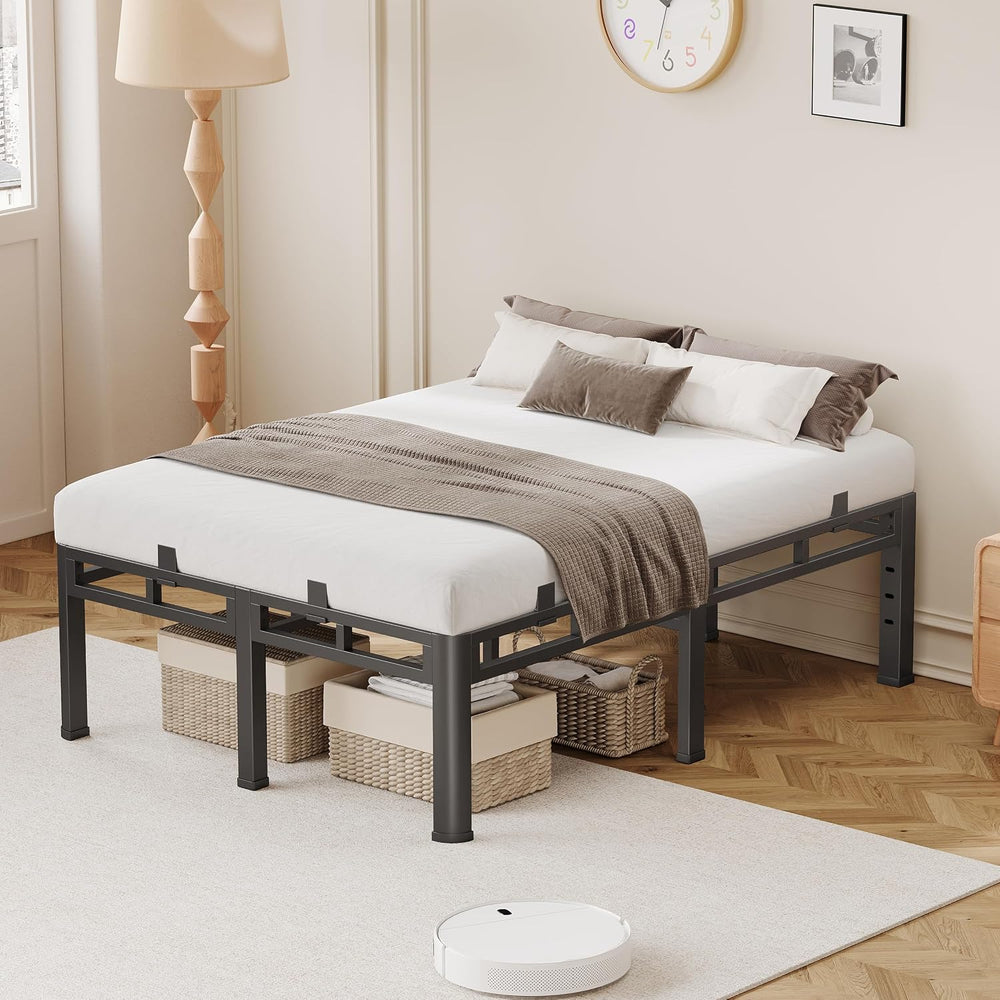 Bed Frame Queen Size 24 Inch Tall,Double Layer Heavy Duty Metal Platform