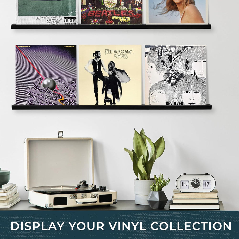 Ilyapa Vinyl Wall Mount Record Shelf - 39.5in, Holds 6 Records