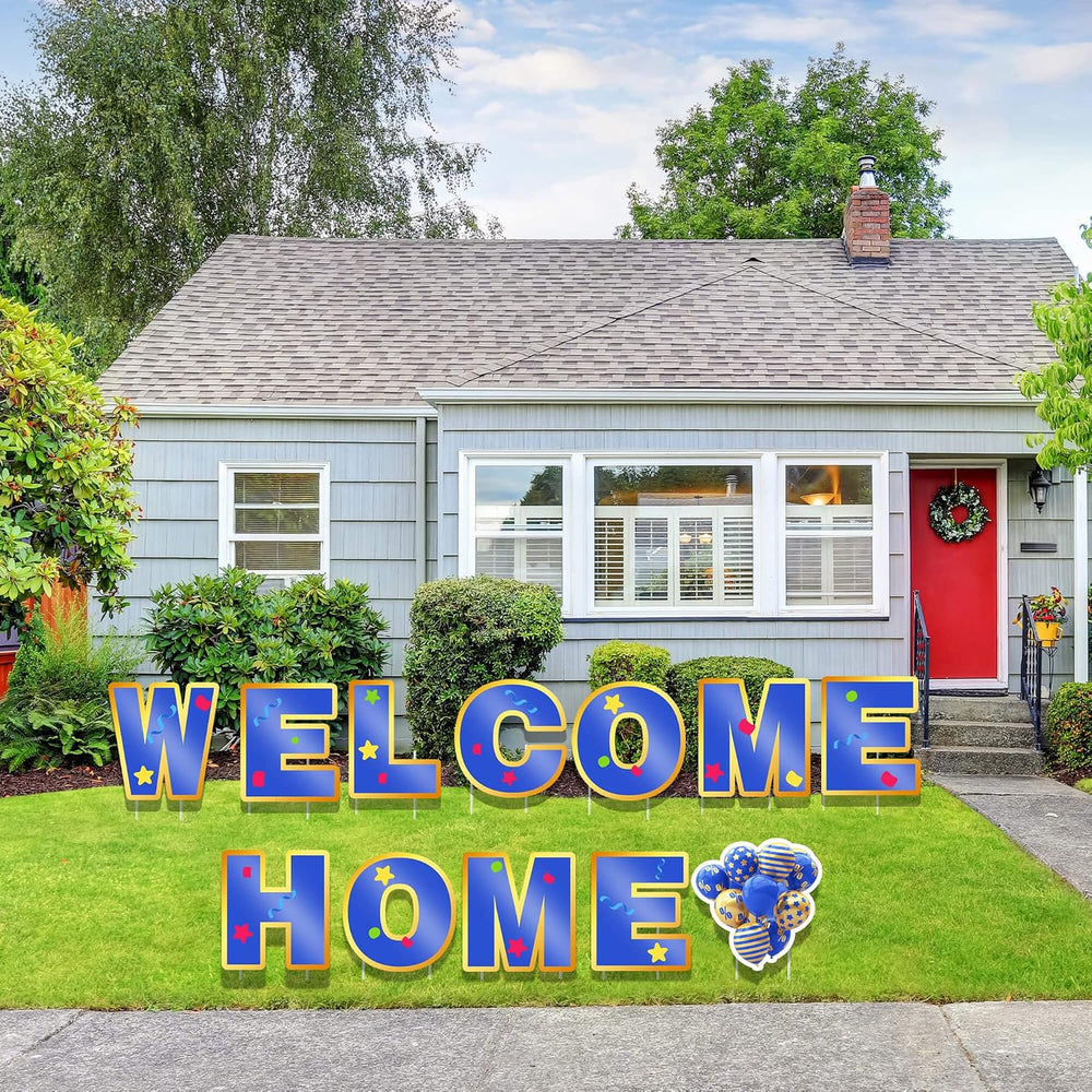 RIIFRILY Welcome Home Yard Sign with Stakes-Set of 12