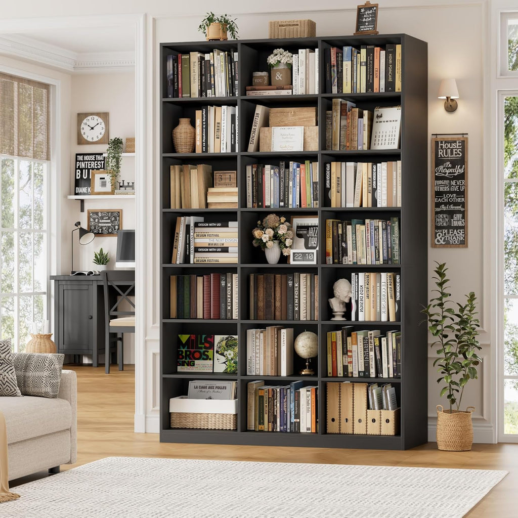hostack 86" h triple wide bookshelf and bookcase shown in use