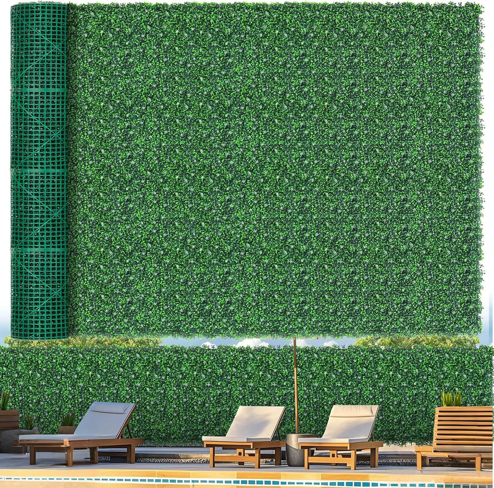 Grooy 71"x 144"(72 sq.ft) Artificial Boxwood Grass Wall Roll with F...