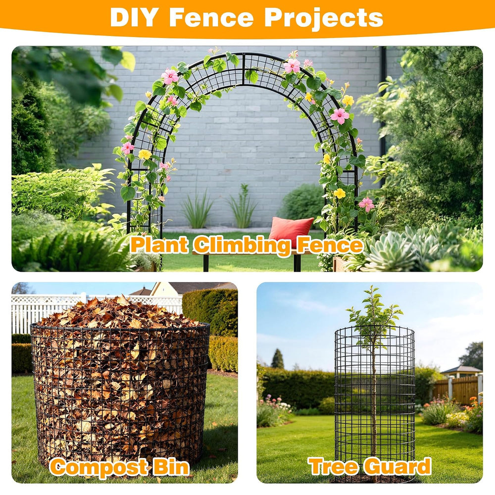 Black PVC Coated Welded Wire Fencing, 24in High x 100ft Long, 2 inch x 2 inch...