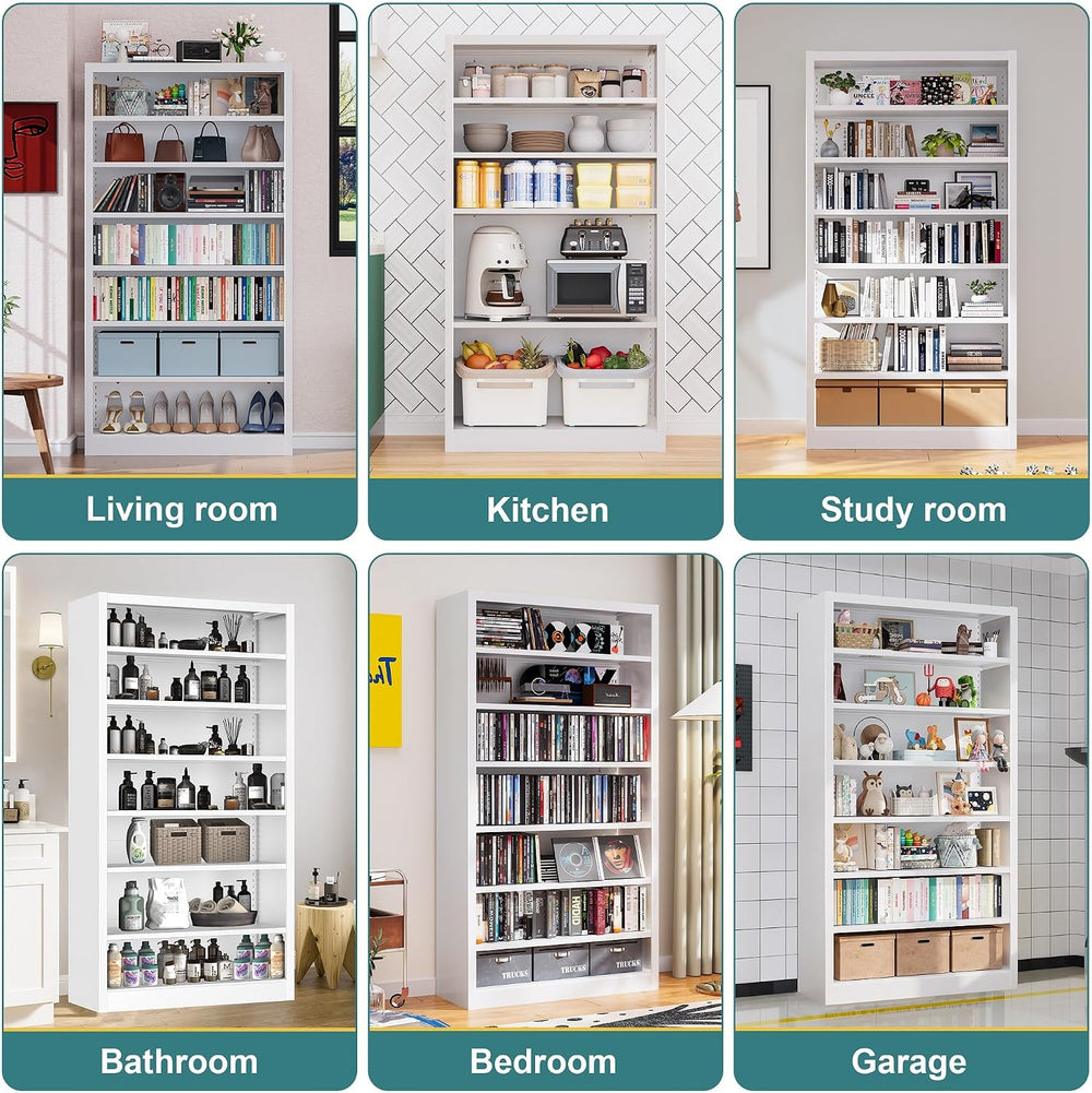 Metal CD Storage Shelf, 7 Tier Tall DVD Storage Cabinet with Adjustable Shelv...