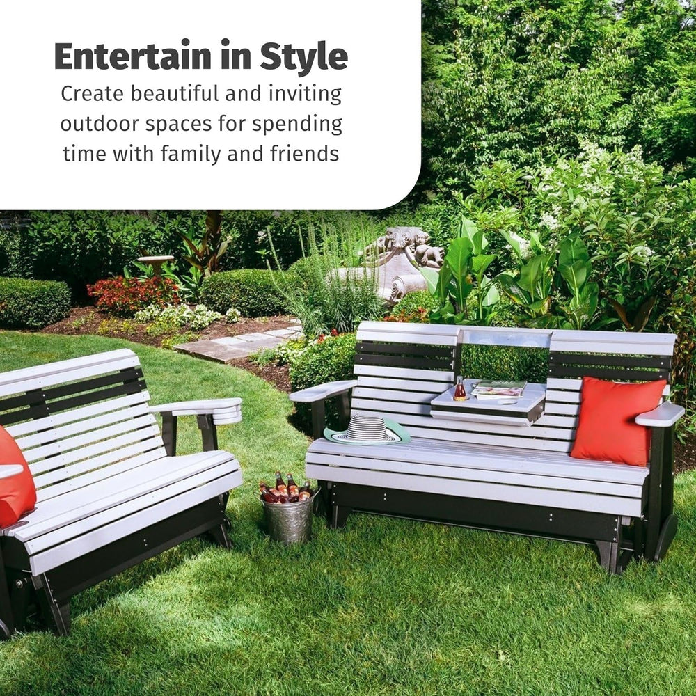 LuxCraft Plain Glider - 5' - Available in 14 Colors (Cedar on Black)