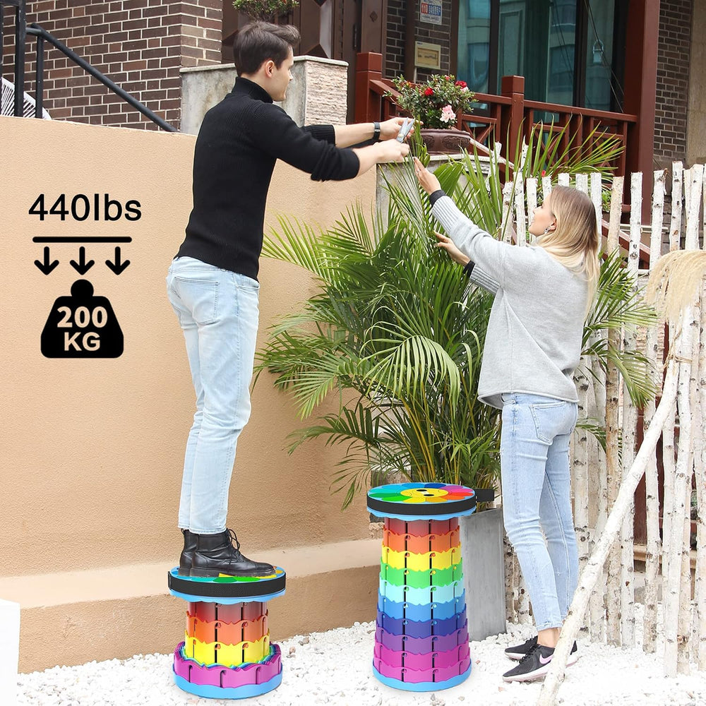 ALEVMOOM Upgraded Portable Collapsible Folding Stool with Cushion Retractable...
