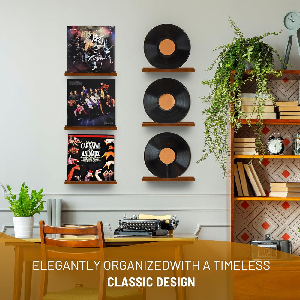 Vinyl Record Shelf Wall Mount,Record Album Display Holder,2 Pack