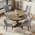 COLAMY Fabric Wingback Dining Chairs Set of 4, Light Grey