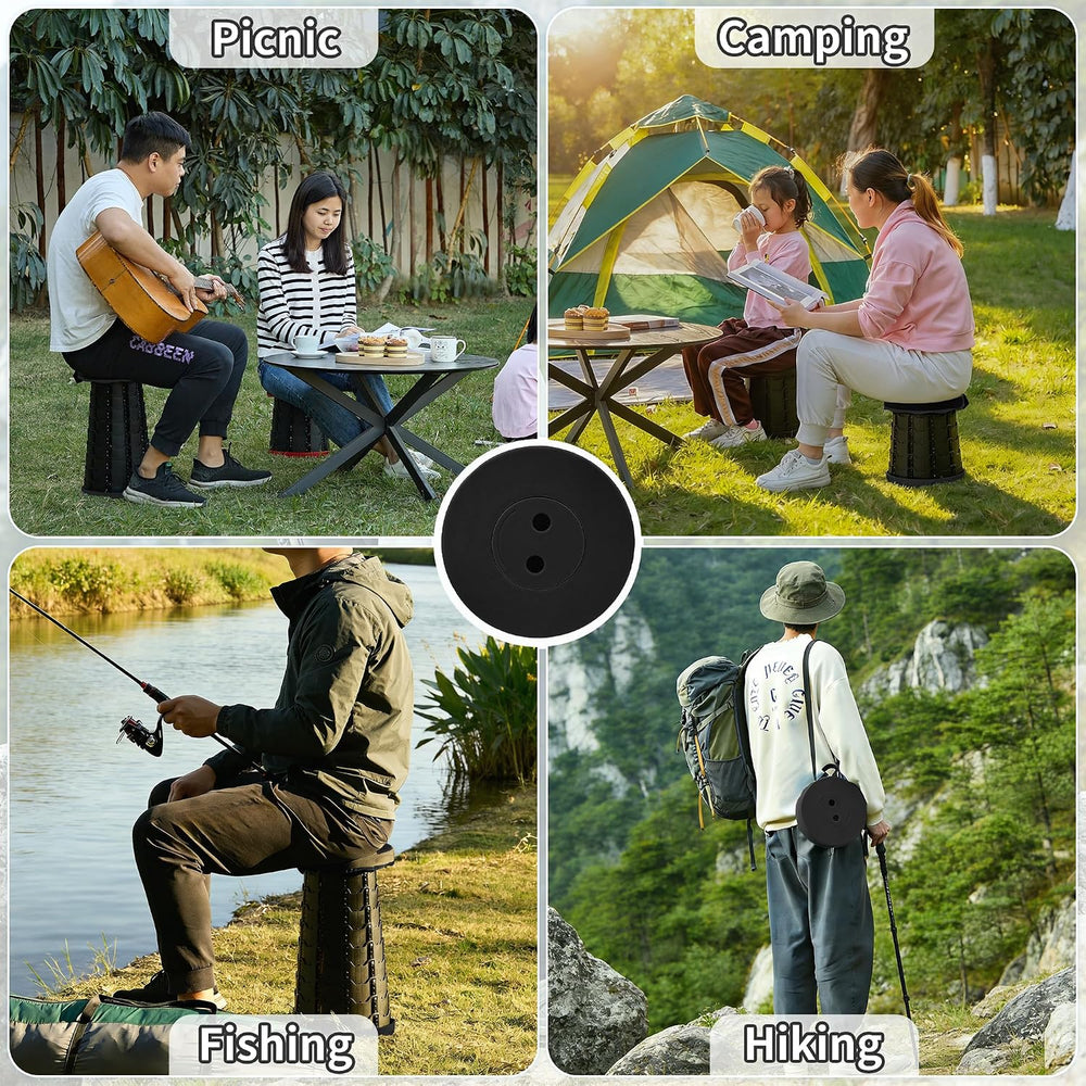 VECELO Telescoping Folding Stool, Upgraded Portable Collapsible Retractable S...