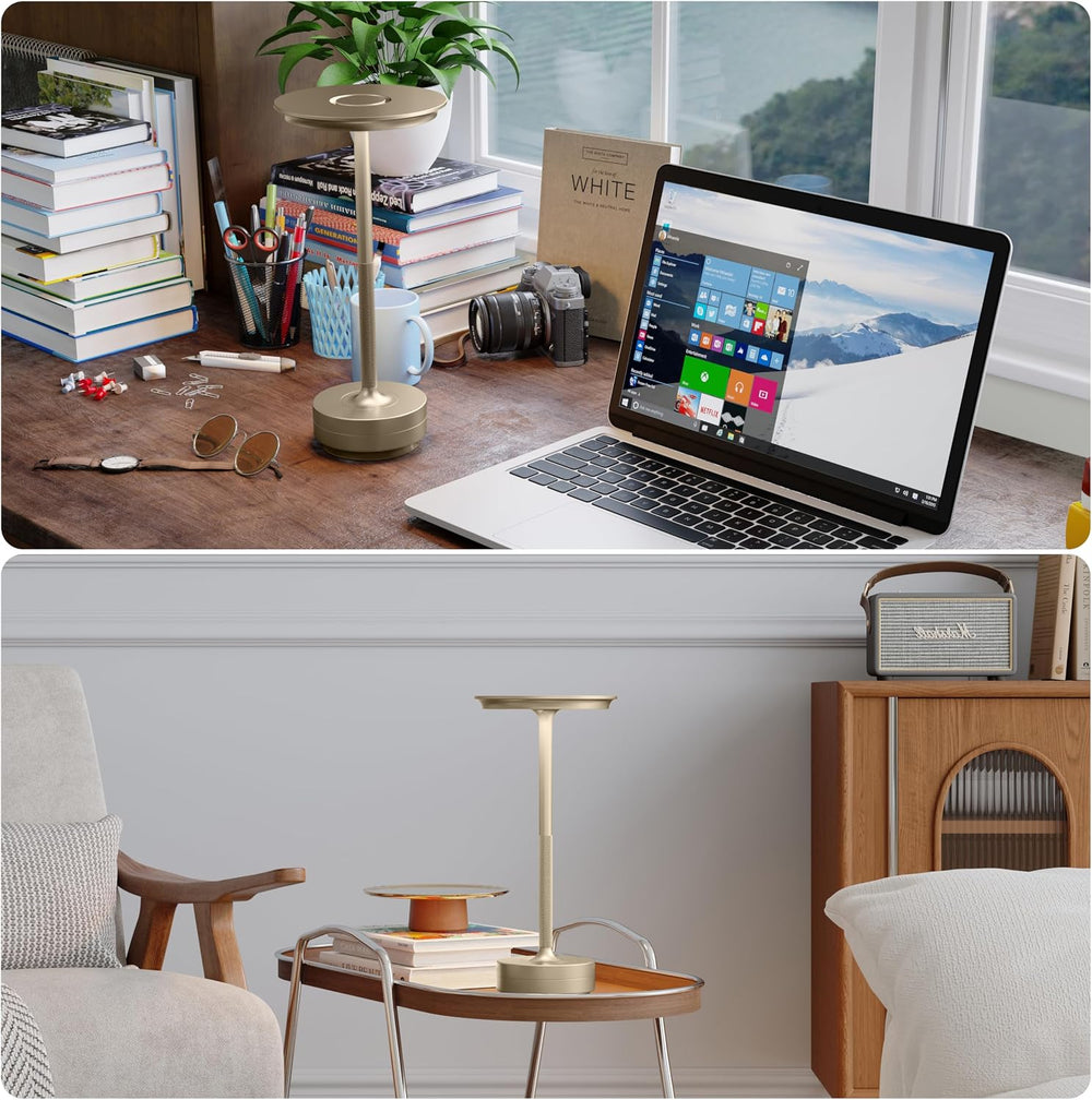TBBGA 2 Pack Rechargeable Table Lamps Cordless, 5000mAh Outdoor Table Light