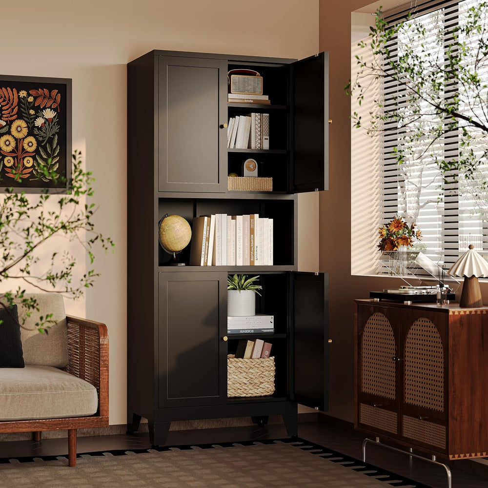 69" H Kitchen Pantry Cabinet with Countertop,Kitchen Hutch Cabinet with ...