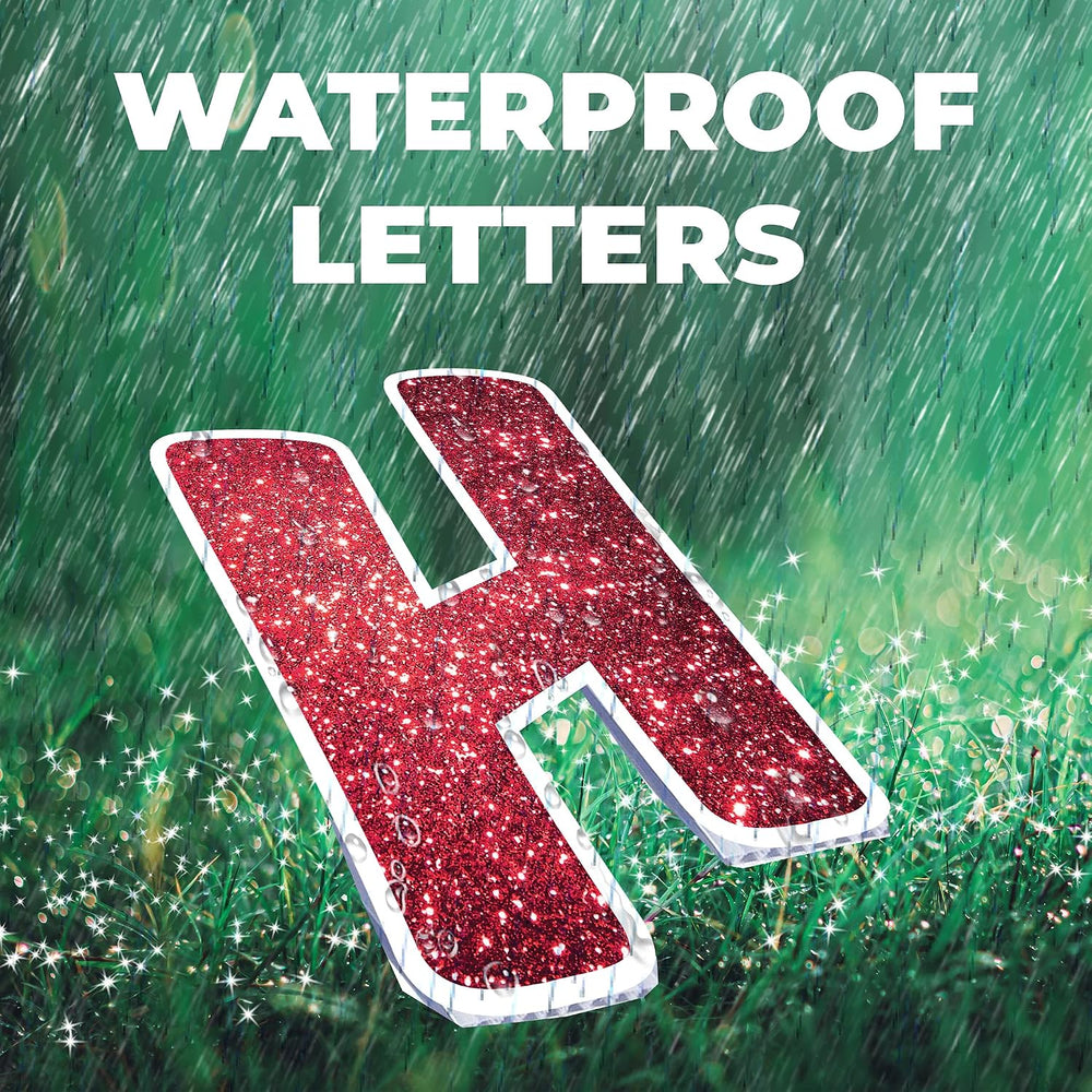 Rainbow Sparkle Happy Birthday Yard Letters 17pc Custom Name Outdoor Lawn Dec...