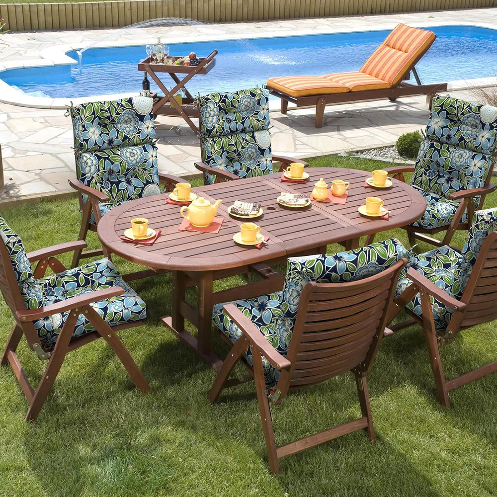 DYTXIII Outdoor High Back Chair Cushions Set of 2, Water Repellent Tufted Roc...