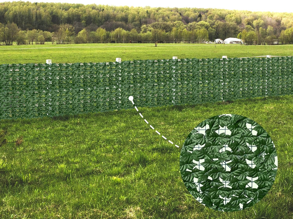 ODTORY Artificial Ivy Privacy Screen Fence Panel, Green 4 FT X 20 FT