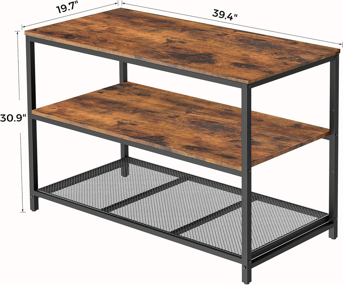 homleke 39.4" l kitchen island with 3 shelves shown in use