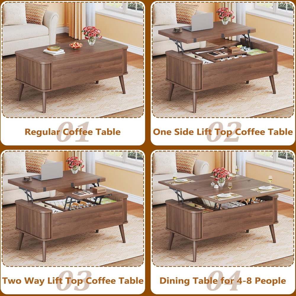 HUAHUU Lift Top Coffee Table with Storage, 40" Square Coffee Table with ...