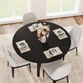 IDEALHOUSE 47" Round Dining Table for 4, Kitchen Dining Room Table with Sturdy Metal Frame, Wood Circle Kitchen Table for Space Saving -Black (No Chairs)