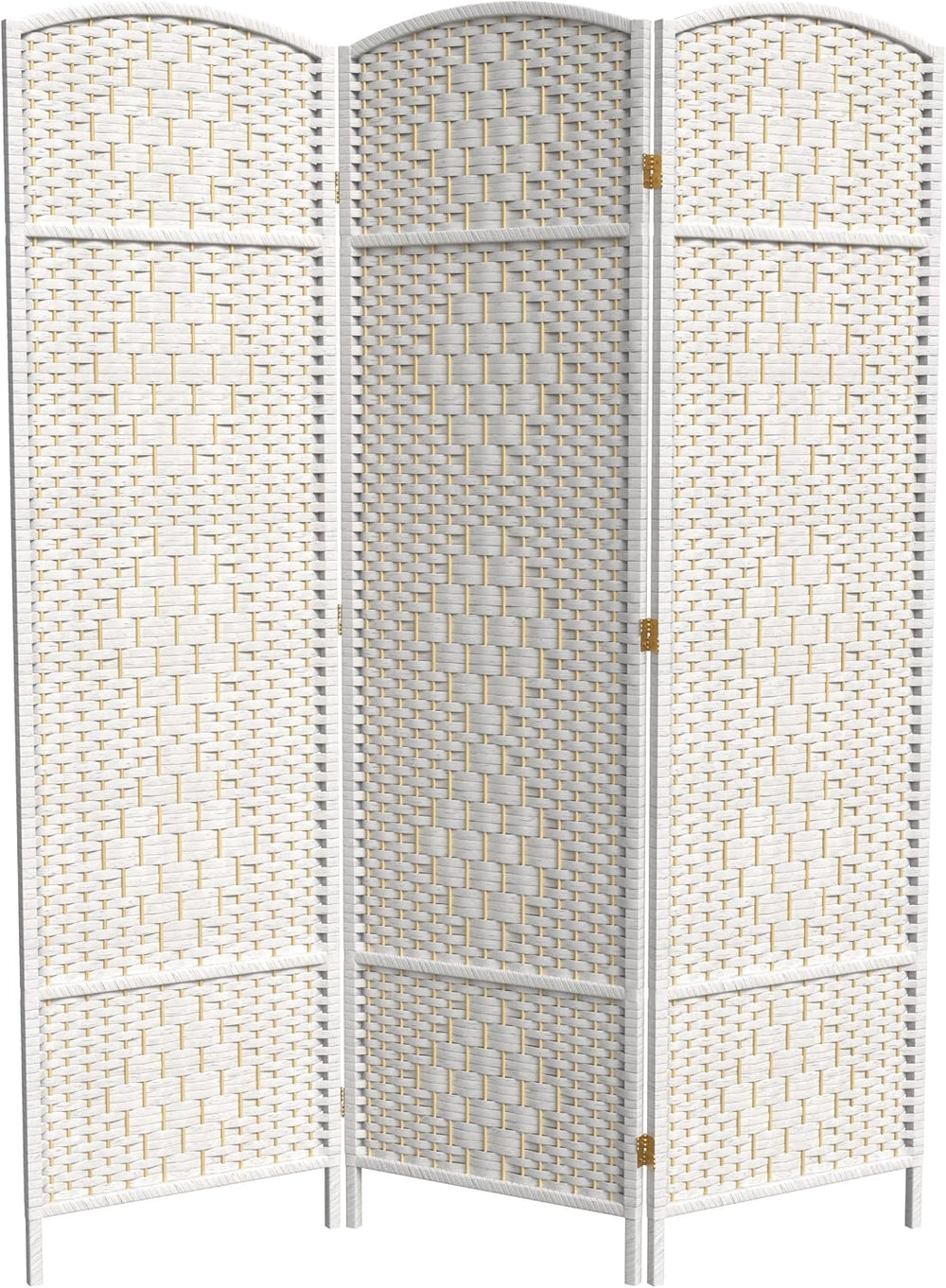 Red Lantern 6 ft. Tall Diamond Weave Fiber Room Divider - White - 3 Panel