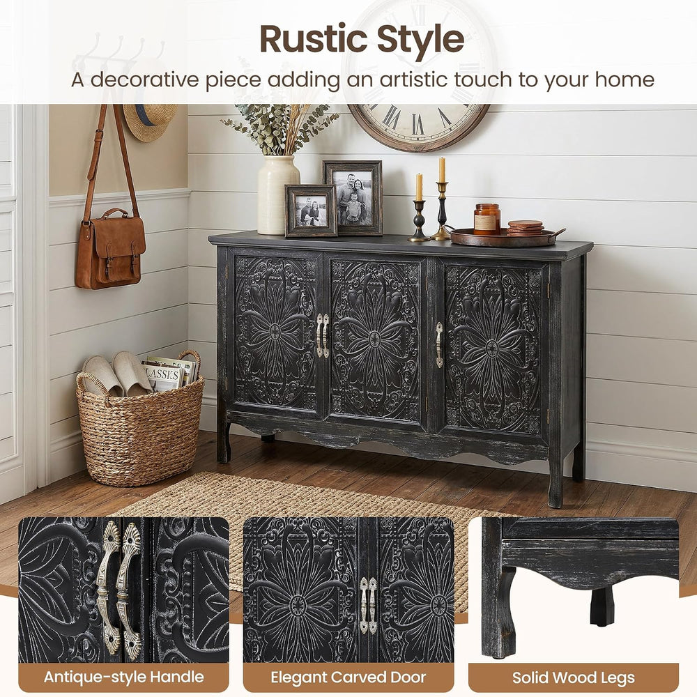 RoyalCraft Buffet Sideboard with Storage,Vintage Solid Wood Sideboard