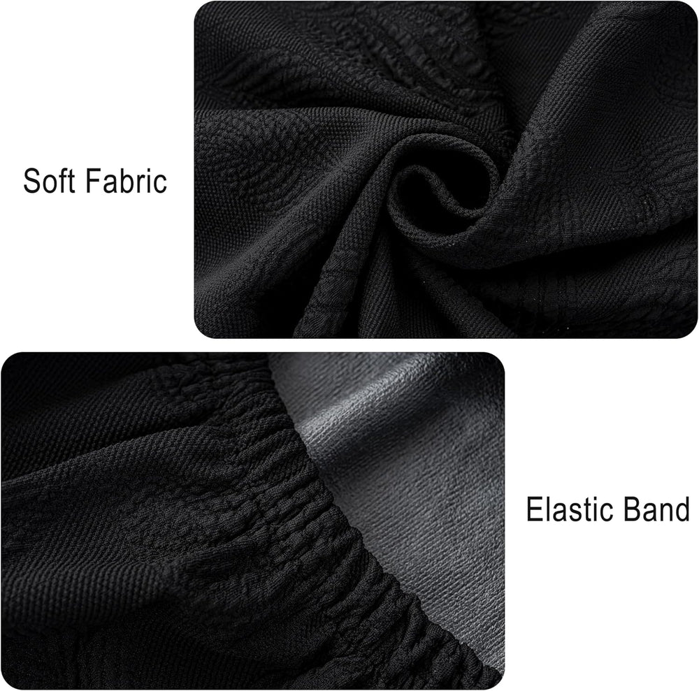Genina Waterproof Dining Chair Cover Set of 4,Kitchen Chair Cover,Black