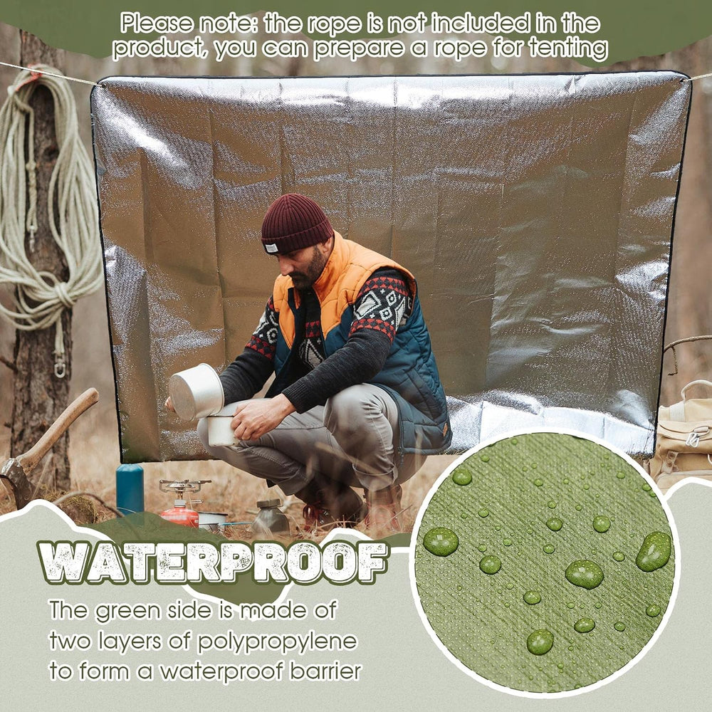 Kingdder 2 Pcs 60 x 82 Inch Heavy Duty Emergency Tarps for Survival
