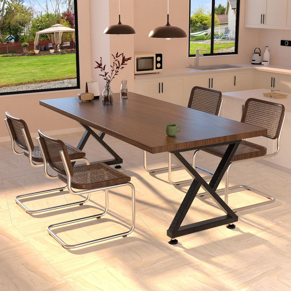 28" Heavy Duty X-Frame Metal Dining Table Legs, 28x24, Set of 2