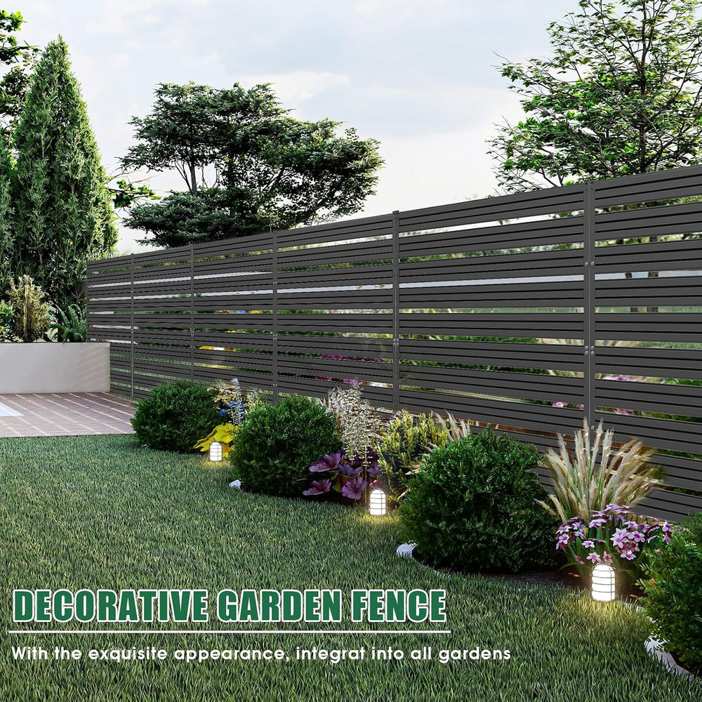 2 Panels Metal Air Conditioner Fence, 48" H x 48" W Privacy Fence P...