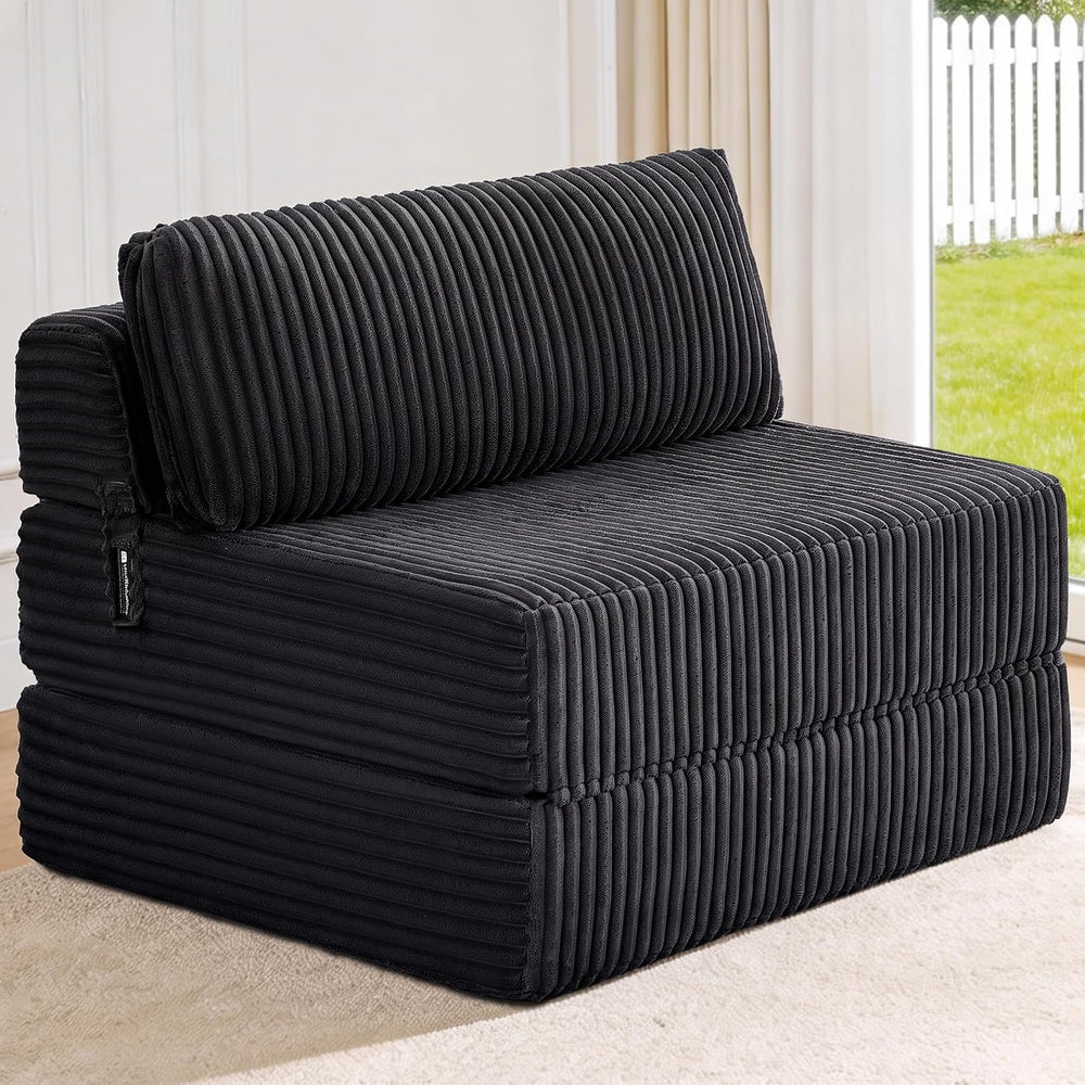 Folding Sofa Bed Convertible 4 in 1 Sleeper Chair Black Twin