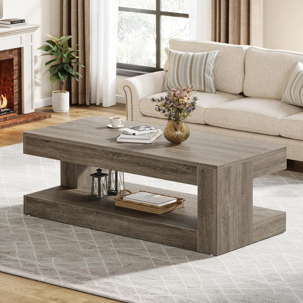 Tribesigns Coffee Table for Living Room, 47.24" Center Tea Table