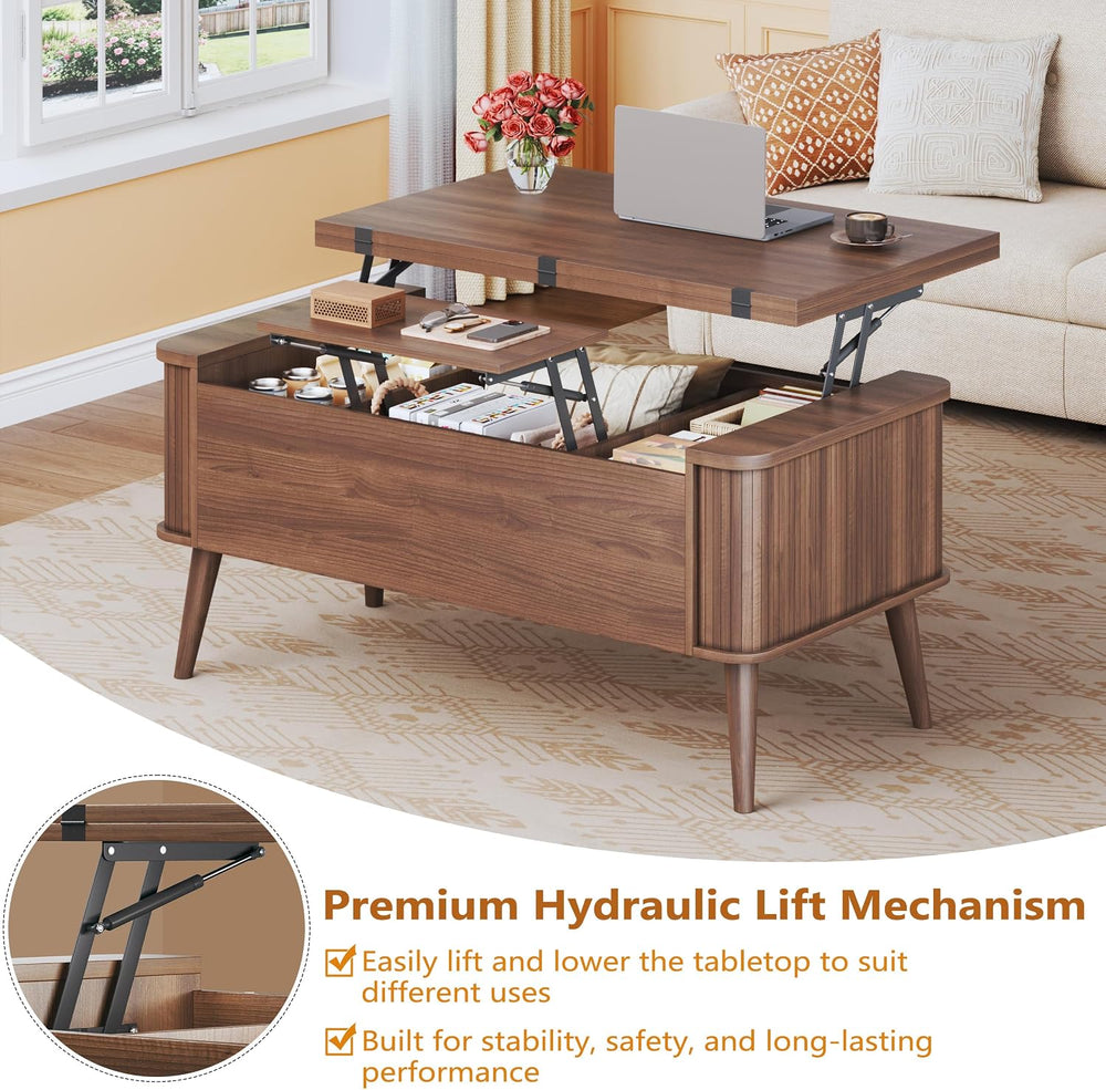 HUAHUU Lift Top Coffee Table with Storage, 40" Square Coffee Table with ...