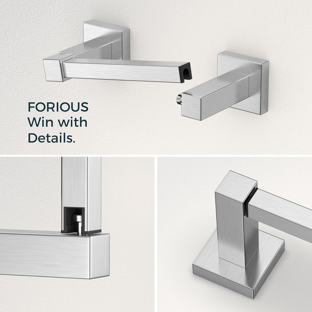 FORIOUS Toilet Paper Holder and Towel Ring Set, Bathroom Accessories Set