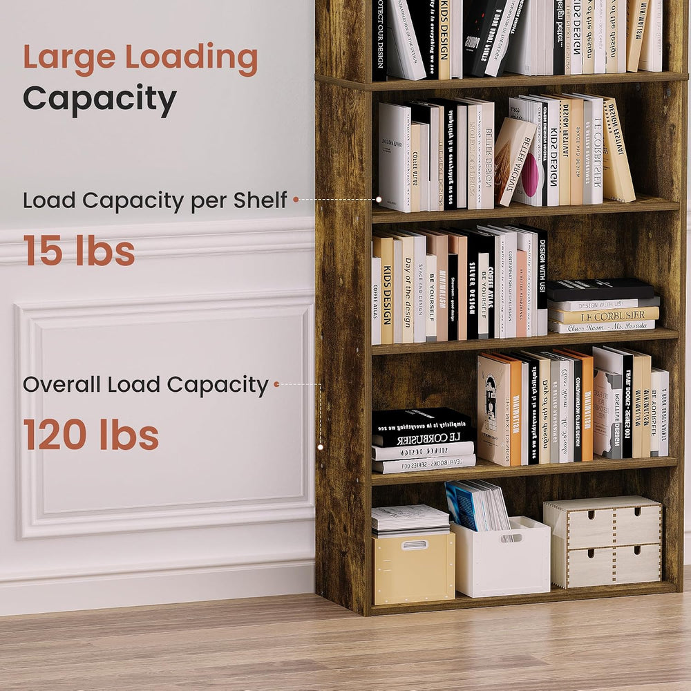 8 Tier DVD Storage Shelf, DVD Shelf holds up to 280+ DVD, Brown