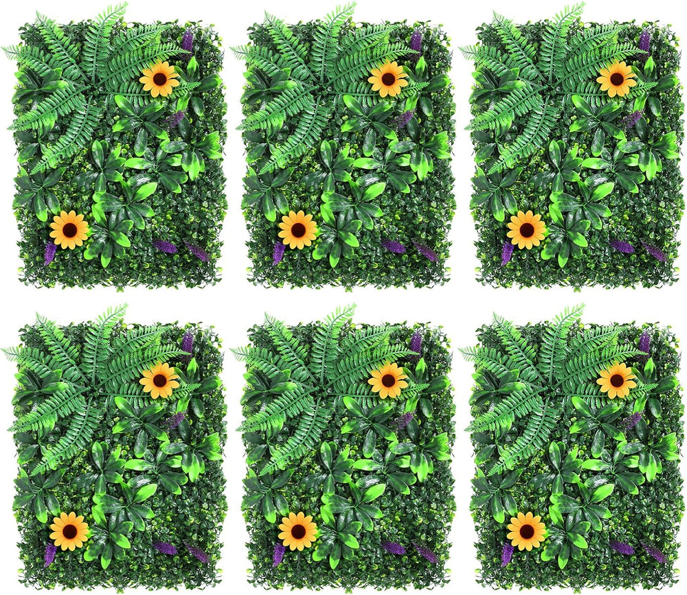 MOOACE 6 Pack Artificial Grass Wall Panel, Faux Greenery Backdrop