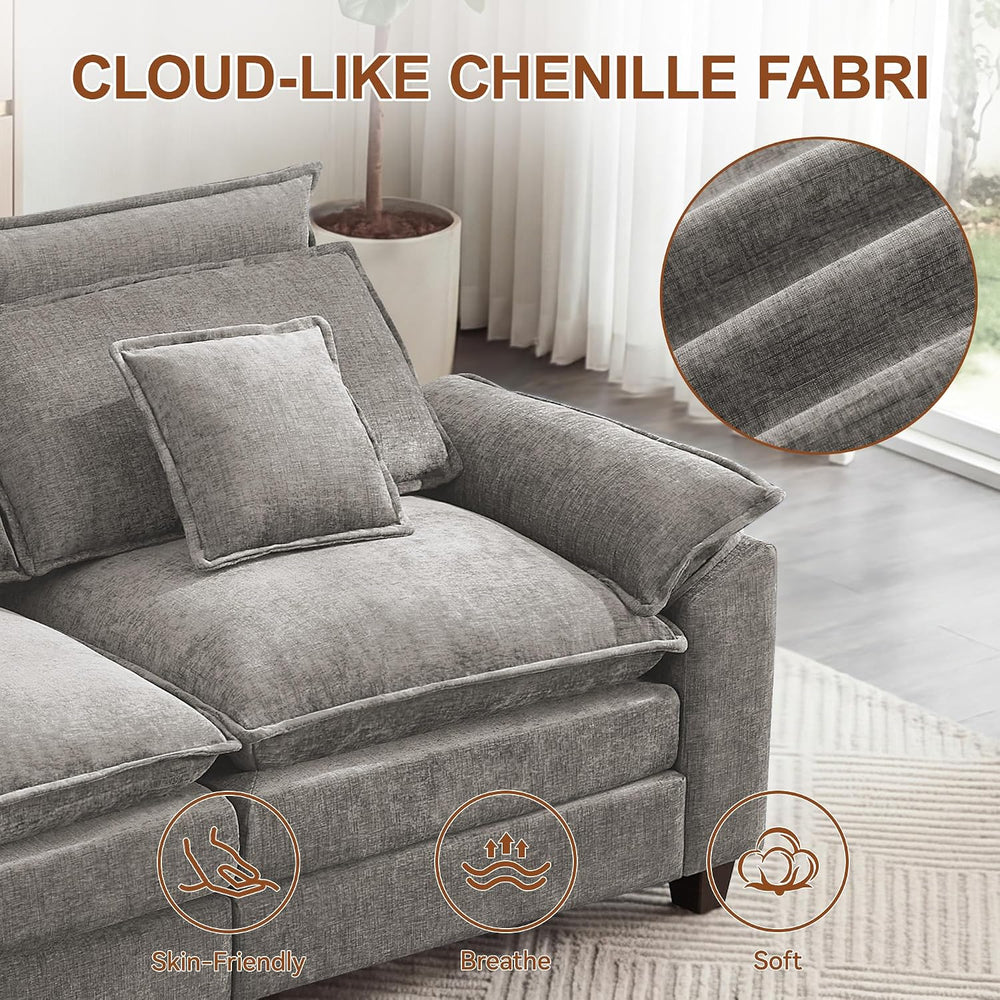 46'' Oversized Chaise Lounge with Ottoman, Cloud Deep Seat Accent Sof...