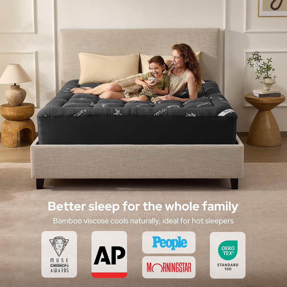 BEDLORE Queen Mattress Topper, Thick Soft Pillow Top Bed Topper