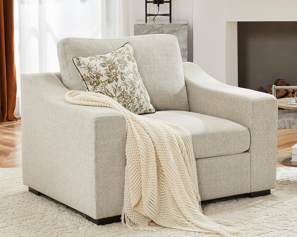 ABCASA 47" W Oversized Accent Chair, Comfy Upholstered Sofa Chair with L...