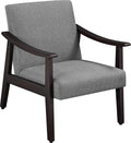 Yaheetech Accent Chair, Mid-Century Linen Fabric Armchair, Dark Gray