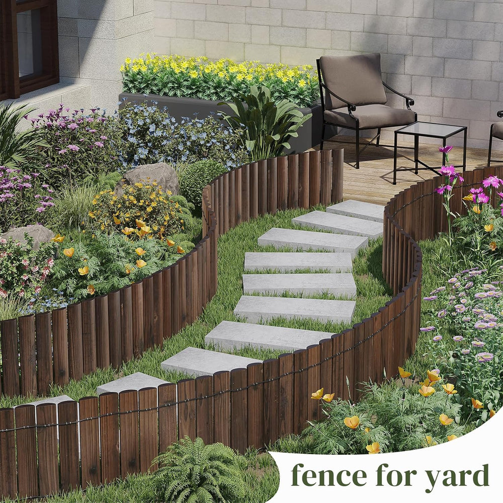 Garden Border Edging Wood Fence Landscape Edging Border Wooden Landscape Edgi...