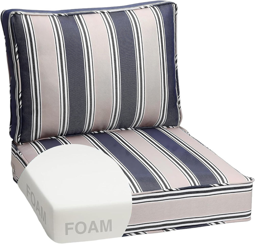 HERMOCE Outdoor Deep Seating Cushion Set, 24" x 24", Waterproof &am...