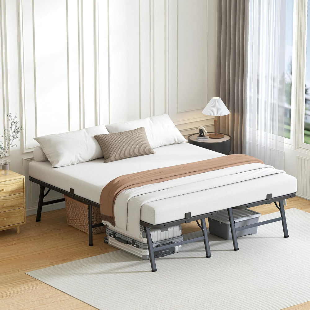 VIPSHOW 18 Inch Queen Metal Folding Bed Frame,Tool-Free Assembly Platform