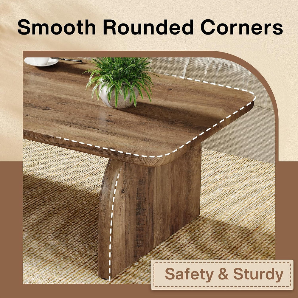 Tribesigns Rectangle Coffee Table, 47-Inch Wood Rectangular Living Room Table...