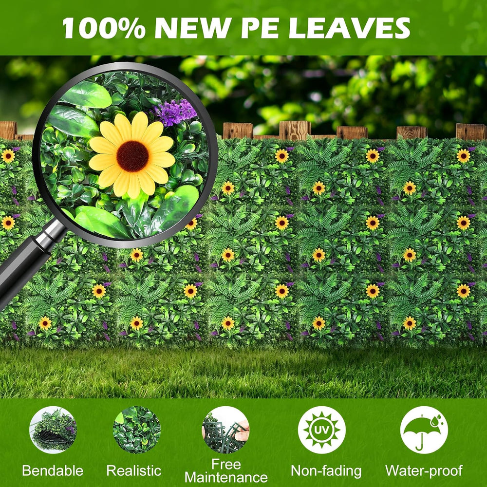 MOOACE 6 Pack Artificial Grass Wall Panel, Faux Greenery Backdrop