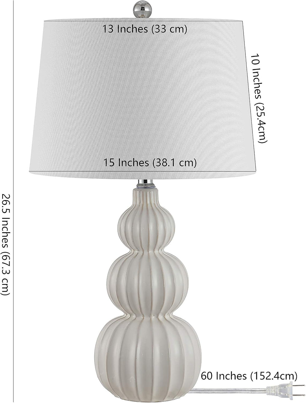 SAFAVIEH Corina Table Lamp, 26.5" Modern White TBL4277B