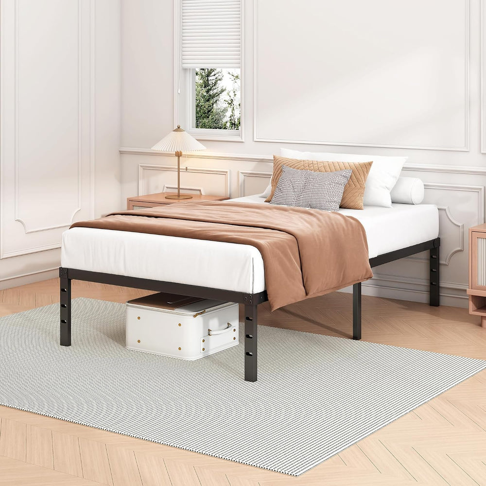 Hafenpo 14 Inch Twin Bed Frame, Under Bed Storage, Black
