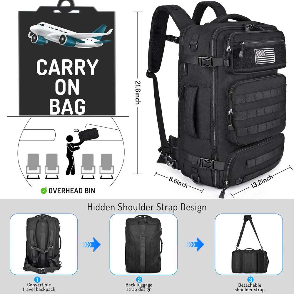 MOZETO Travel Backpack for Men 40L TSA Approved Carry On Backpack with USB Ch...