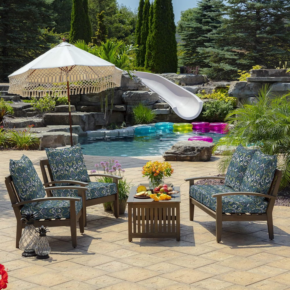 Arden Selections Outdoor Deep Seat Cushion Set, 22 x 24, Water Repellent, Fad...