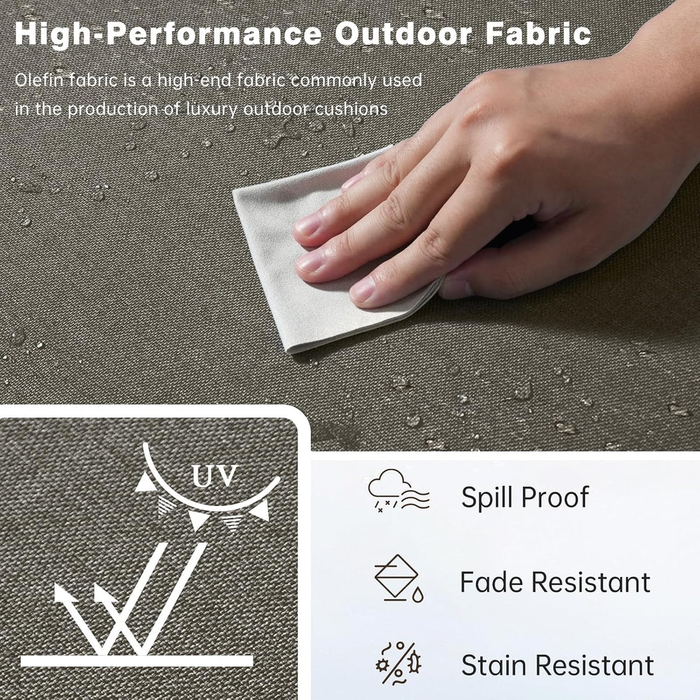 Belord Luxury 6" Thick Outdoor Cushion 5 Set - 22 x24 Inch 28D Sponge Fi...