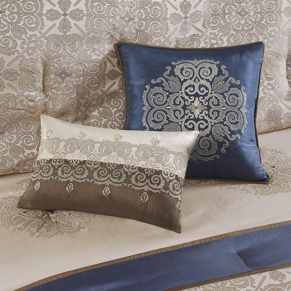 Madison Park Essentials Queen Comforter Set, 24 Piece Room in a Bag Navy