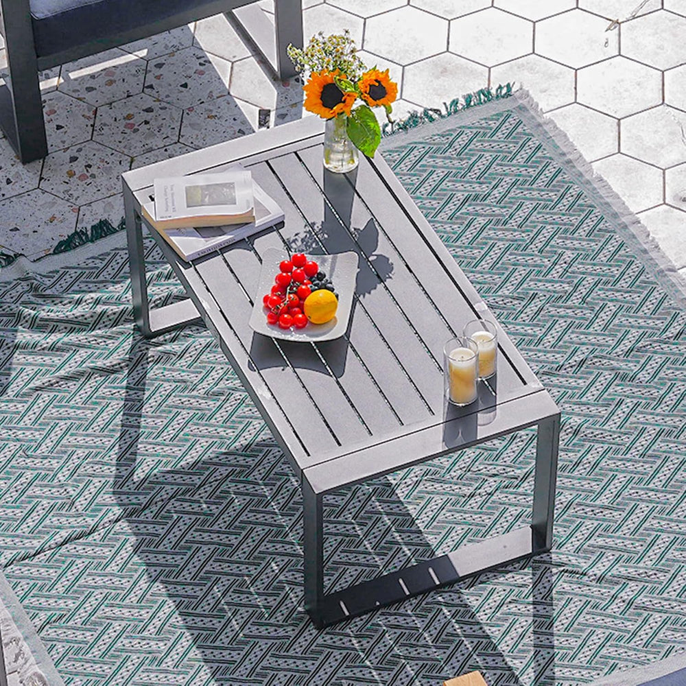 Sundale Outdoor Coffee Table, 40 Inch Rectangle Patio Coffee Tables for Outsi...